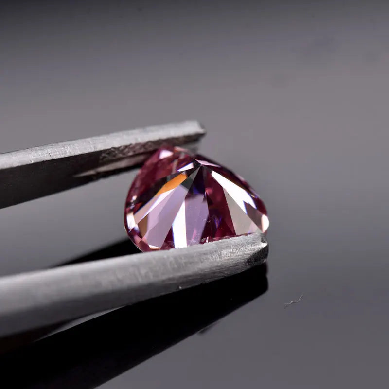 Moissanite VVS1 Artificial Stone Pink Color Heart Cut with Certificate Wholesale