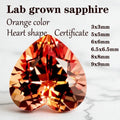 Sapphire Heart Cut VVS1 Orange Color Lab Grown Gemstone for DIY Jewelry Making Materials Charms Gem Wholesale with Certificate