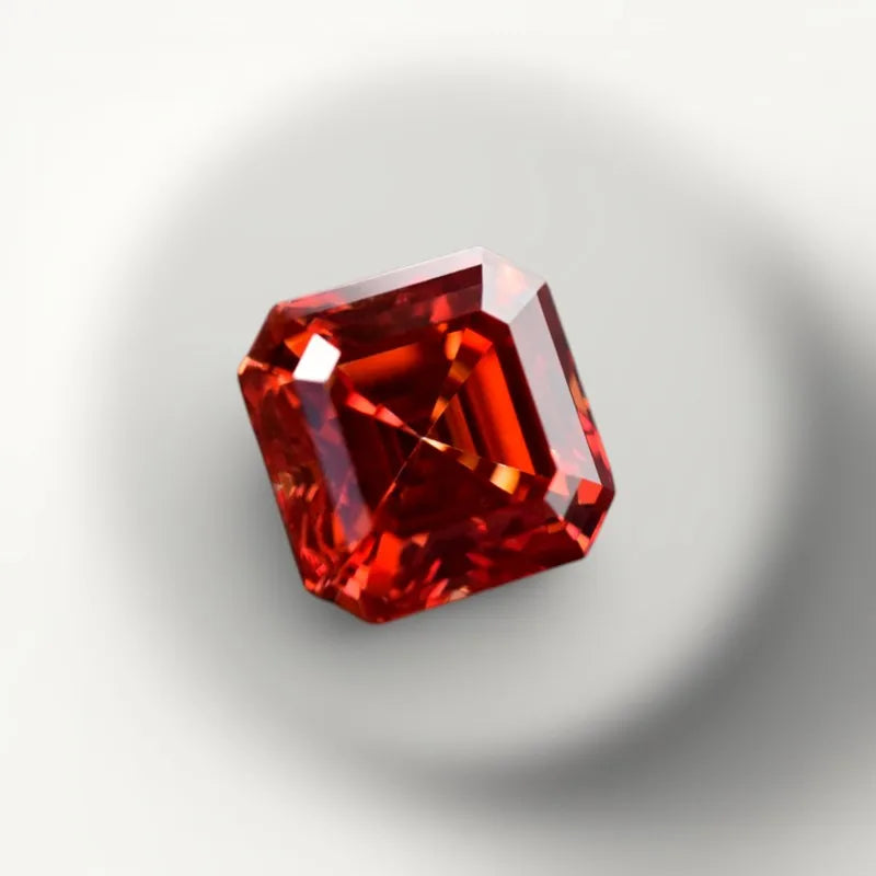 Moissanite Laboratory production square shape asscher cut garnet color DIY jewelry certificate