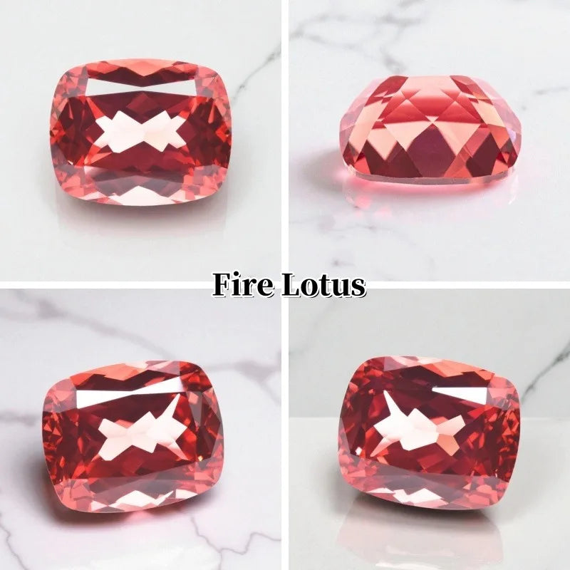 Lab Grown Sapphire Rectangle Cushion Cut Cornflower Color DIY Ring Necklace Earrings Main Materials Selectable AGL Certificate