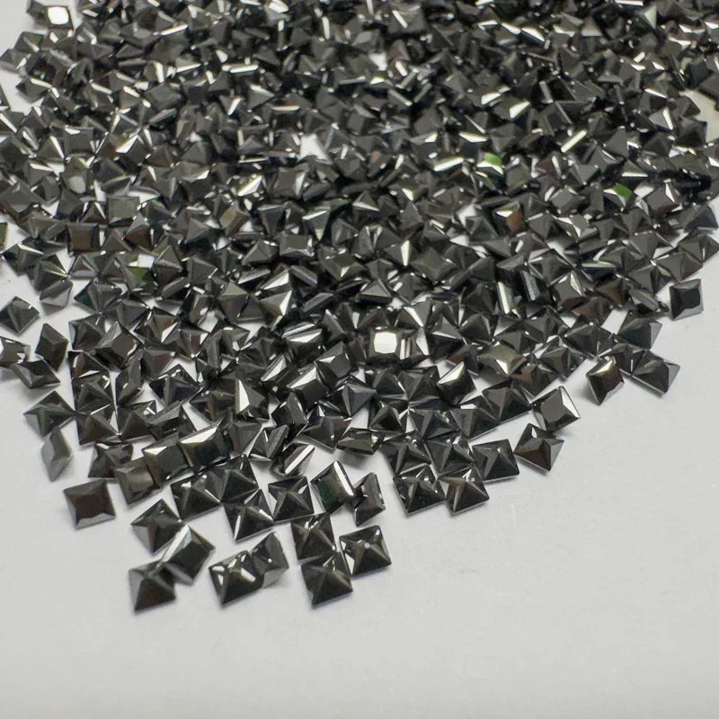 TOP Moissanite Natural Black Color Princess Cut Small Size Bead for Jewelry Making DIY Ring Necklace Earring Main Materials
