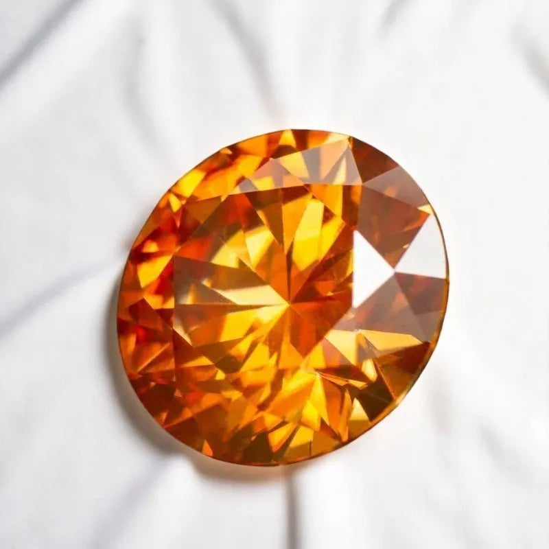 Moissanite Orange Colored Round Cut VVS1 Passed Diamond Tested Gemstone Loose Stone  Jewelry Making Wholesale with GRA