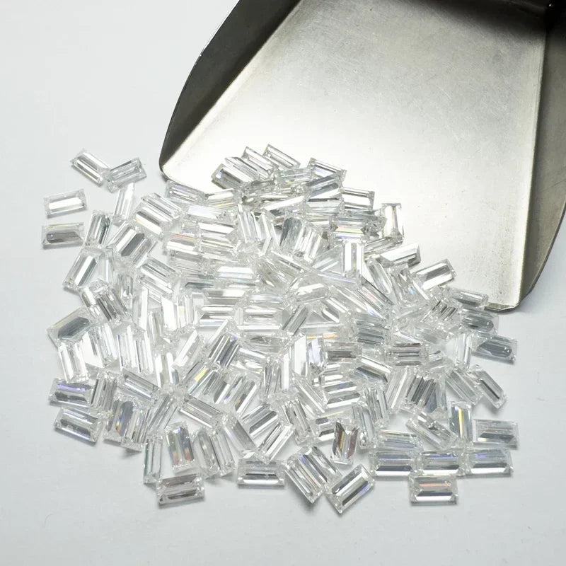 Moissanite Loose Stones D Color VVS1 Rectangle Cut Gemstone Lab Grown Moissanite Diamonds for Diy Jewelry Making Certificate