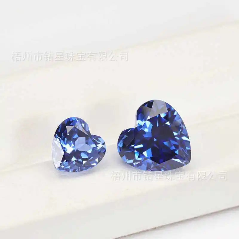 Cornflower Color Artificial Gemstone Sapphire Heart Optional Certificate Best Boutique Jewelry Materials
