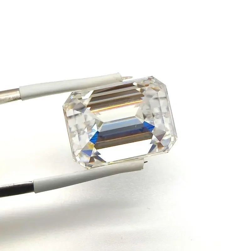 Emerald Cut Moissanite Stone Artificial Gemstone VVS1 D Color  DIY Jewelry Certificate