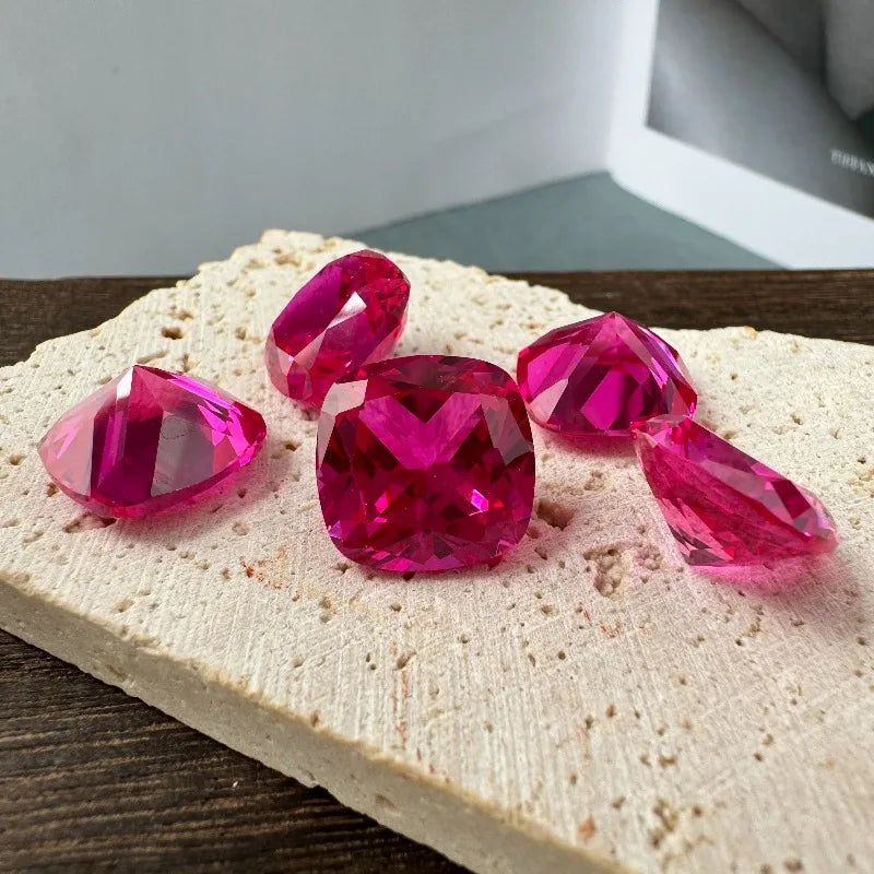 Lab Grown Sapphire Cushion Cut Pink/Orange/Yellow/Cornflower/Royal Blue/Ruby/Paraiba/Cobalt Spinel Selectable AGL Certificate