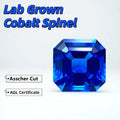 TOPHot Sales Lab Grown Cobalt Spinel Asscher Cut Gemstone for DIY Ring Necklace Earrings Main Materials Selectable Certificate