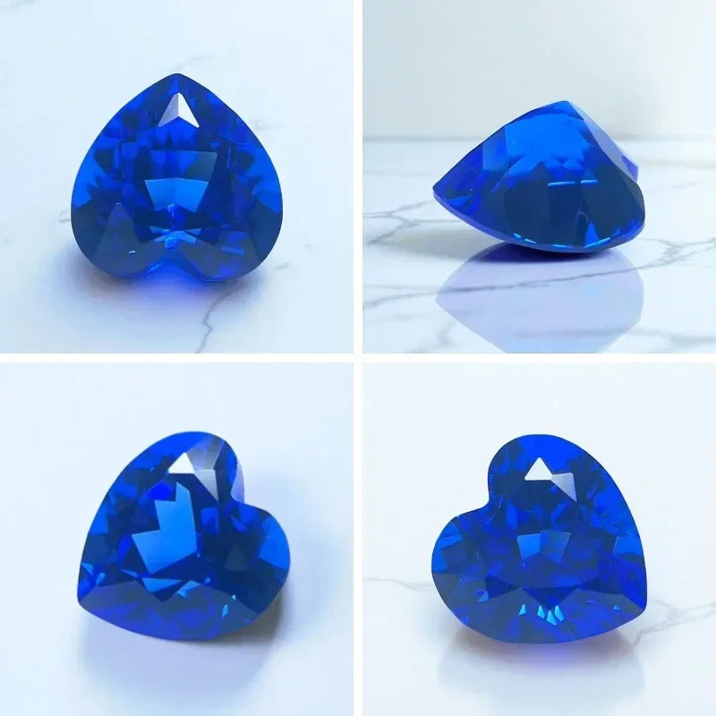 TOPLab Grown Cobalt Spinel Heart Cut Multiple Shapes Gemstone for DIY Ring Necklace Earrings Main Materials Selectable  Certific