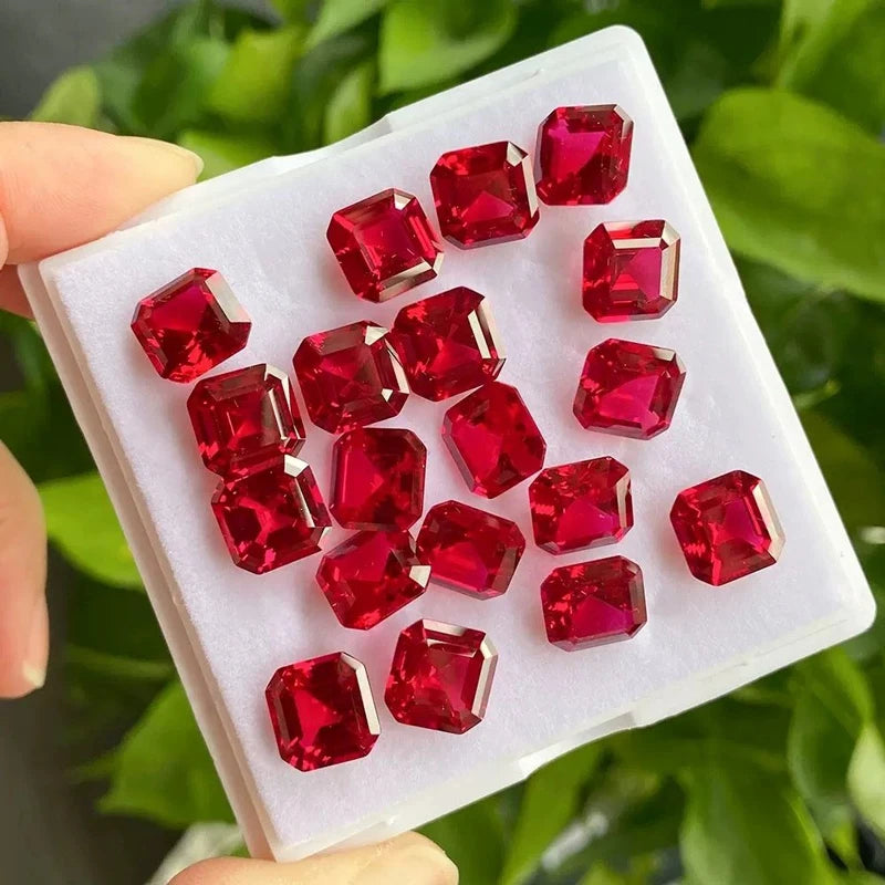 Ruby Pigeon Blood Red Color Artificially Synthesized Gemstones Charms for Jewelry Making with Certificate
