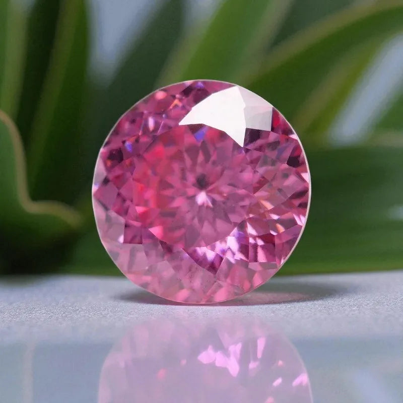 Round Shape Pink Color Wholesale Moissanite Stone 100 Faceted Cut Loose Gemstone For Jewelry Making With Certificate