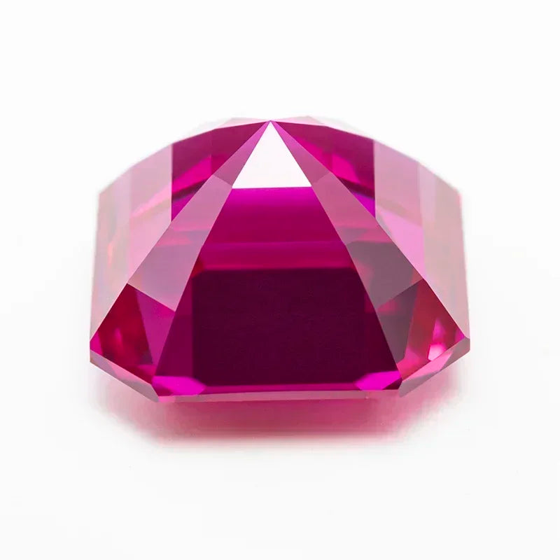 Square Asscher Cut Rubellite Lab Grown Ruby VVS1 Gemstone Charms DIY for Jewelry Making Materials Selectable AGL Certificate