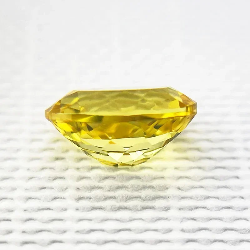 Top Quality Lab Grown Sapphire Oval Cut Yellow Color Charm Gemstone for Advanced Jewelry Making Inlay Selectable AGL Certifica