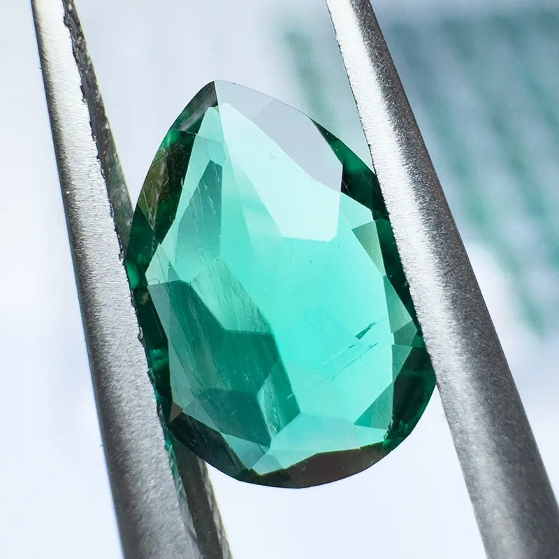 Lab Grown Zambian Emerald Pear Shape Hydrothermal Synthetic Emerald Gemstones for Jewelry Making Ring Selectable AGL Certificate