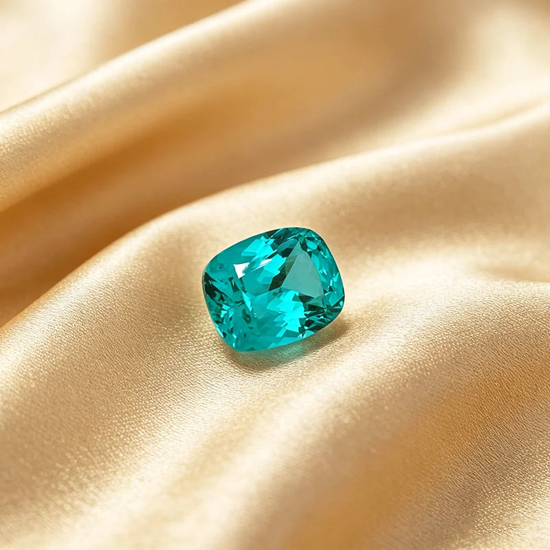 Lab Grown Paraiba Gemstone Long Cushion Shape Loose Gemstones For Jewelry Setting MultiShapes Available Round Pear Heart Emerald