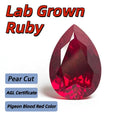 Lab Grown Ruby Pear Shape Pigeon Blood Red Color Gemstone DIY Ring Necklace Earrings Main Materials Selectable AGL Certificate