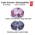 Lab Grown Alexandrite Gem Oval Cut Purple Color Charms Beads for DIY Jewelry Making Materials Selectable AGL Certificate