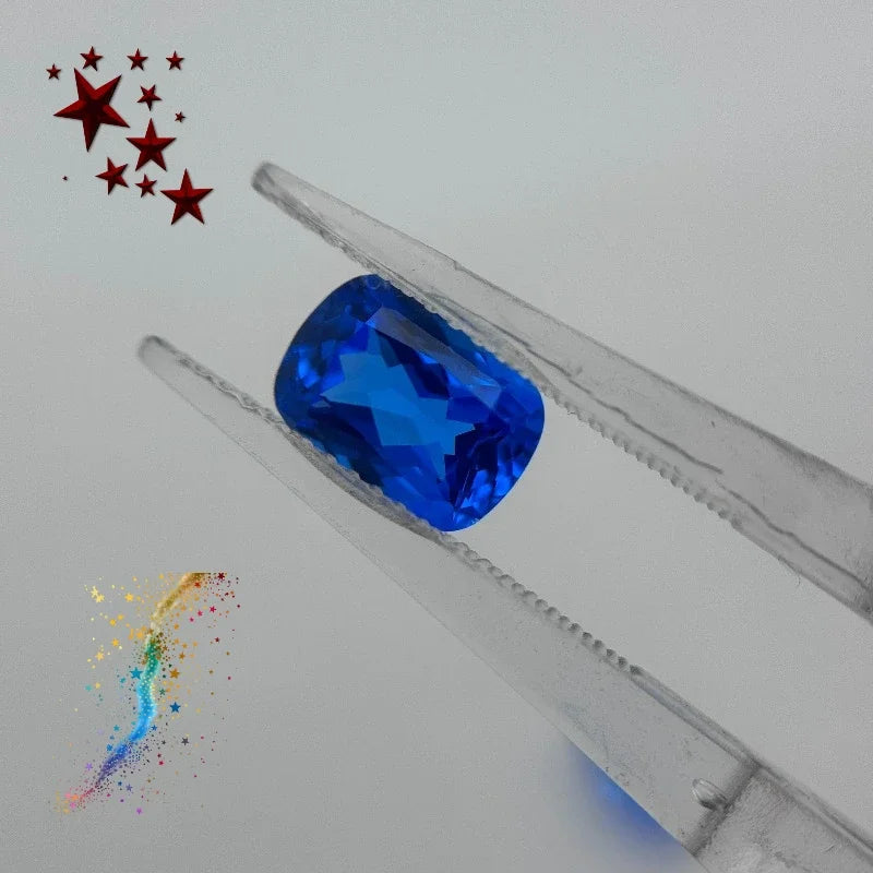 TOPRectangular Cushion Shape Blue Demon Color  Lab Grown Cobalt Spinel