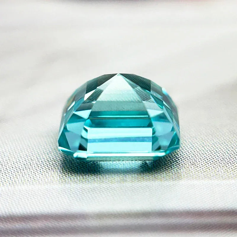 TOP Lab Grown Paraiba Asscher Cut Gemstone for DIY Advanced Jewelry Making Inlay Ring Necklace Bracelet Selectable AGL Certifica