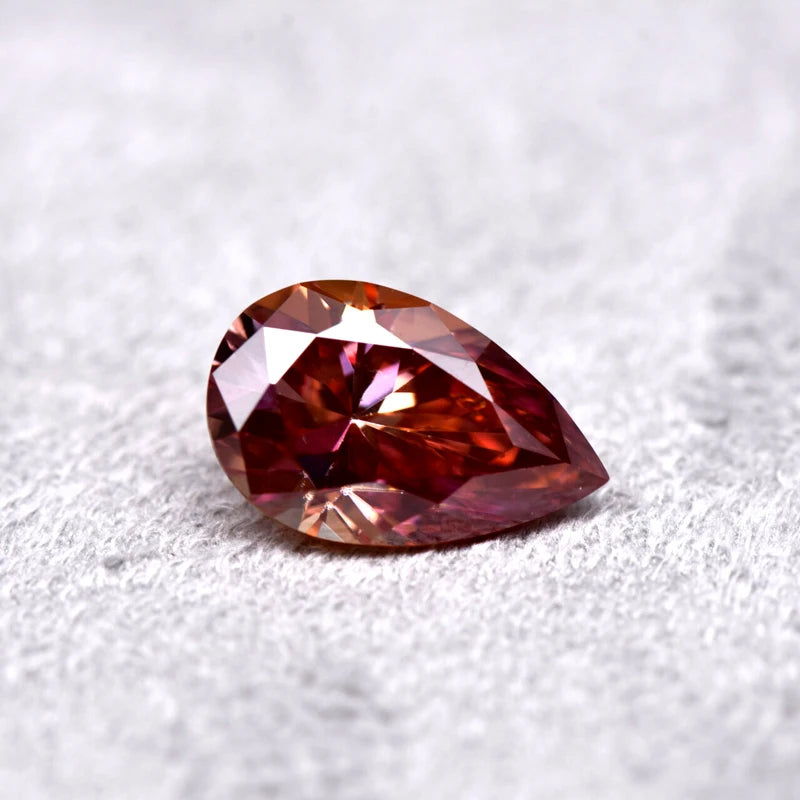 Pear Cut Watermelon Red Color Moissanite Synthetic Gemstone with Certificate DIY Jewelry Setting