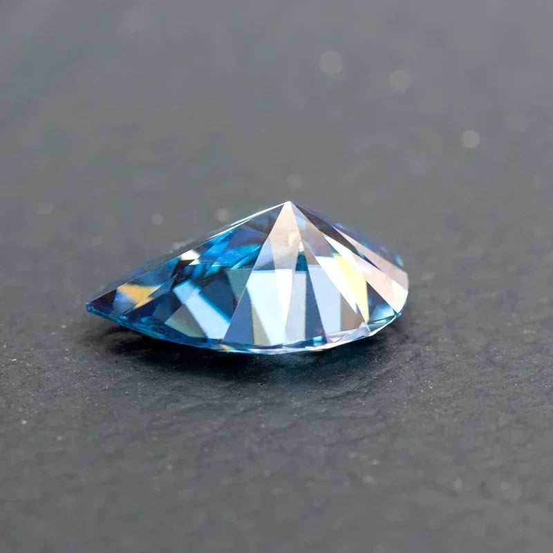 NEW Moissanite Stone Pear Cut Sapphire Blue Colour Lab Created Heat Diamond Jewelry Making Materials Comes With Certificate