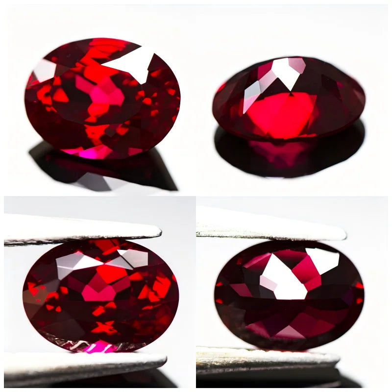 Lab Grown Ruby Pigeon Blood Red Multiple Sizes Oval Shape Gemstone With AGL Certificate For Earring Pendant Jewelry Making