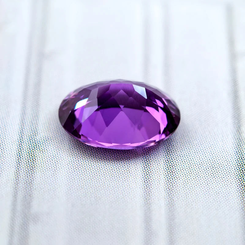 Oval Shape Lab Grown Sapphire Purplish Red Color Diy Jewelry Making Material Selectable Charms Gemstones Beads with Certificate