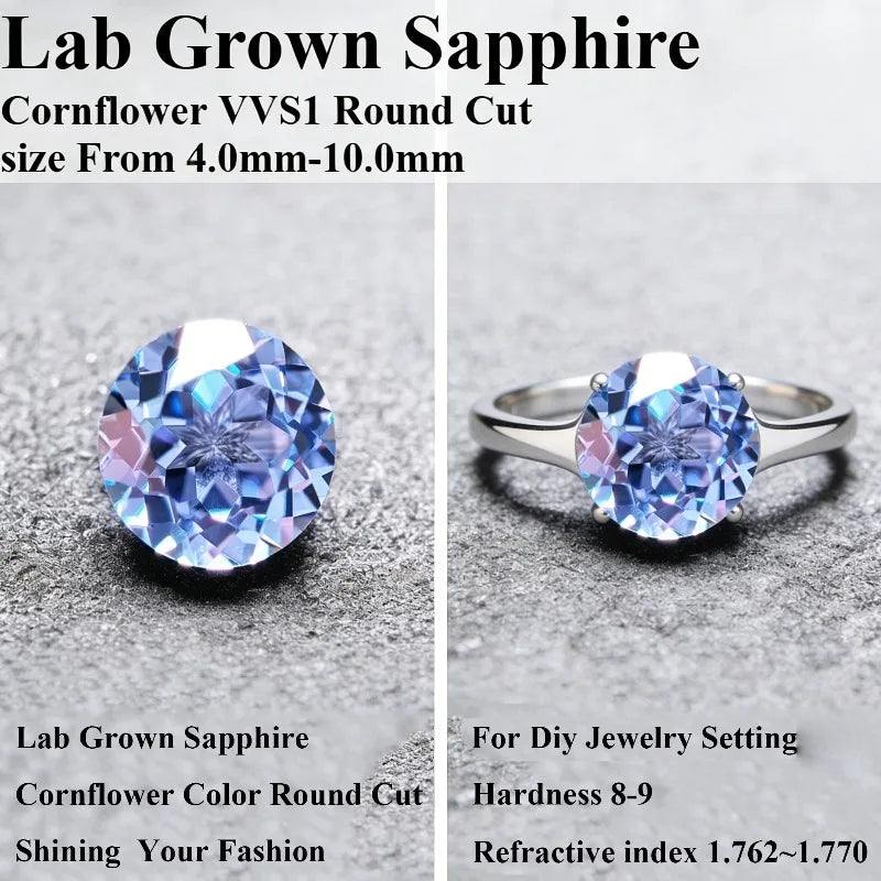 Lab Grown Sapphire Cornflower Color Pear Shape Charm Gemstone  Advanced Jewelry Rings Earrings Making with AGL Certificate
