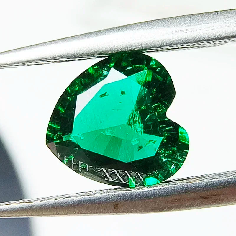 Wholesale Laboratory Zambian Emeralds Hydrothermal Square Cushion Smooth Surface with Cracks Inclusions Inside Selectable AGL Ce