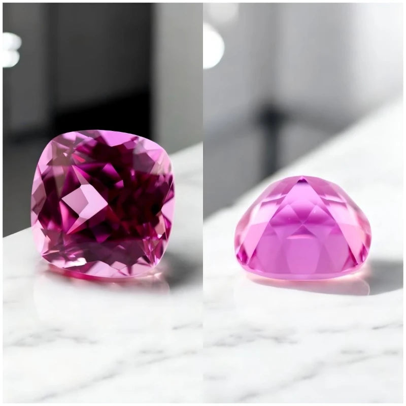 Sapphire Lab Grown Gemstone Square Cushion Shape Pink Color The Charms of DIY Jewelry Making with Certificate Shiny Quality