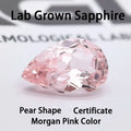 Lab Grown Sapphire Morgan Pink Color Pear Shape Charms Gemstone DIY Advanced Jewelry Making Materials Selectable Certificate