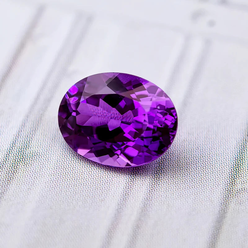 Oval Shape Lab Grown Sapphire Purplish Red Color Diy Jewelry Making Material Selectable Charms Gemstones Beads with Certificate