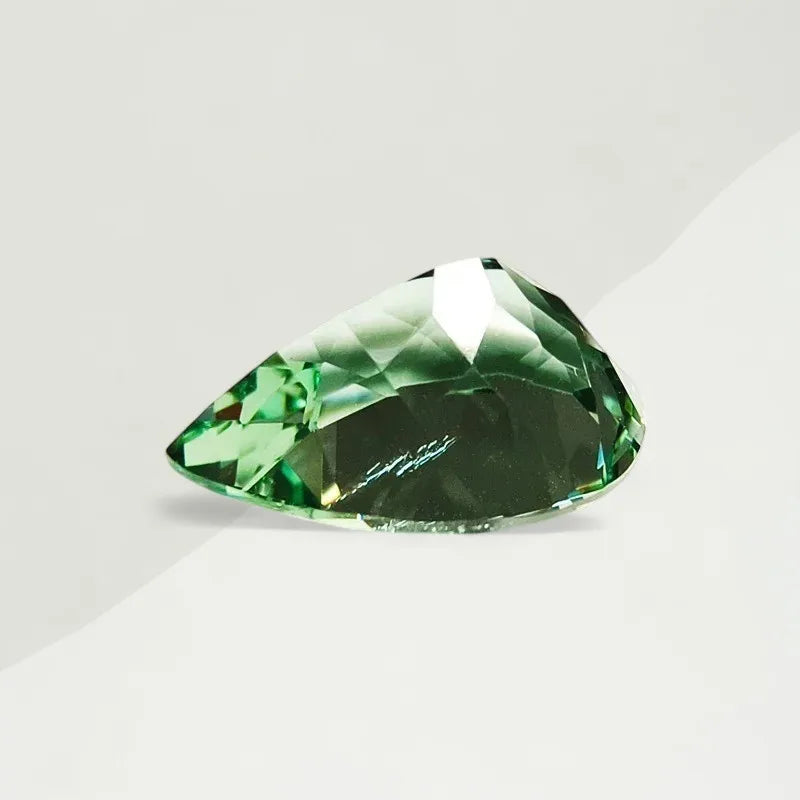 Top Lab Grown Sapphire Pear Shape Green Color Charms Gemstone DIY Advanced Jewelry Making Extremely Shiny Quality Certificate