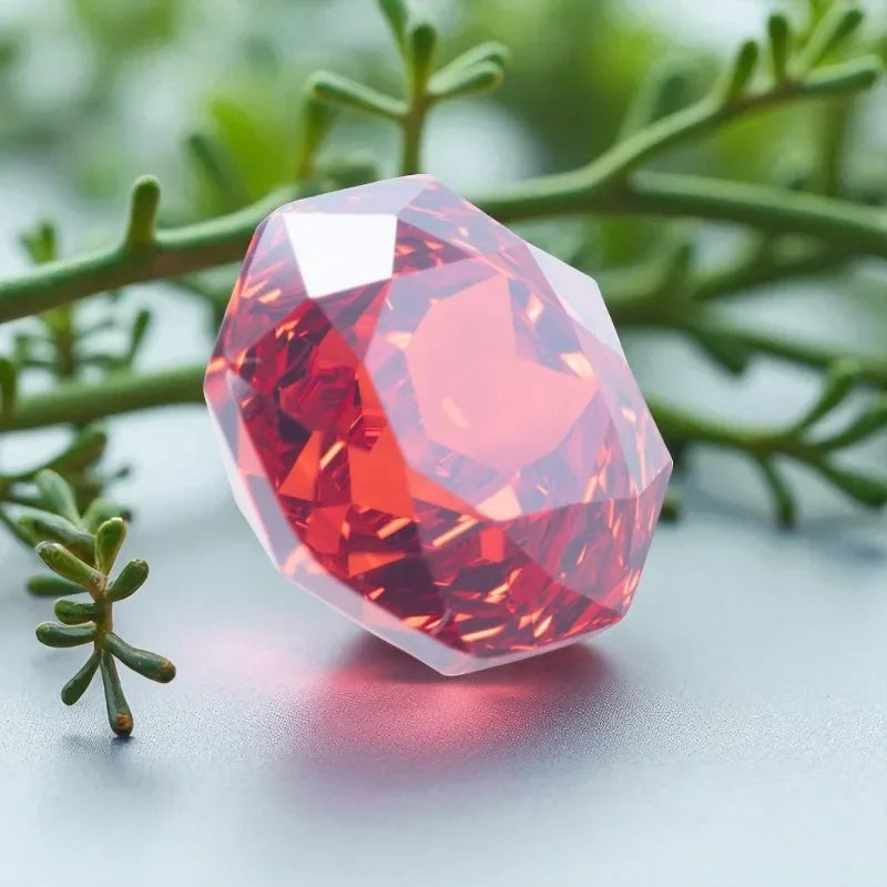 Special Rose Cut Octagon Shape Cubic Zirconia Stones Chinese Red Loose Gemstone For Earrings Pendant Jewelry Diy Making