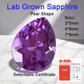 Top Quality Lab Grown Sapphire Purplish Red Color Pear Shape VVS1 Charms Beads for Jewelry Making Selectable  AGL Certificate