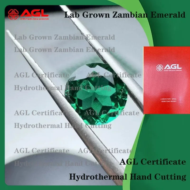 Lab Grown Zambian Emeralds Round Hydrothermal for B-Lab Grown Zambian Emeralds for AGL Certificate for Jewelry Making Natural