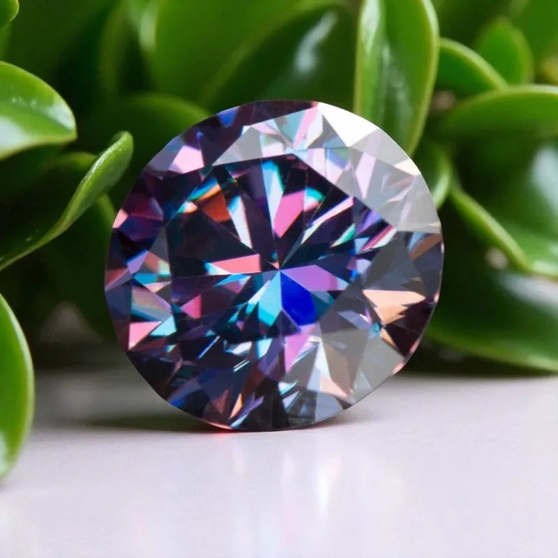 Moissanite Stone Round Cut Emperor Purple Color Lab Created Diamond  Diy Jewelry Making Materials with Certificate