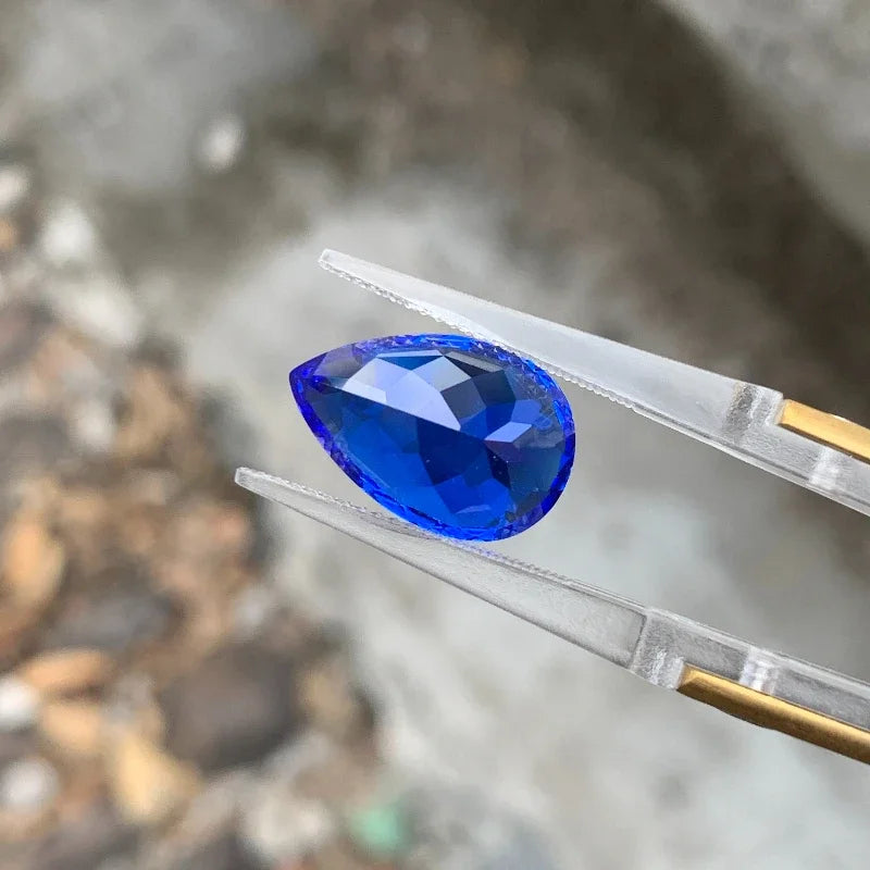 TOPLoose Gemstone Lab Grown Cobalt Spinel Pear Cut   for DIY Ring Necklace Earrings Main Materials Selectable AGL Certificate