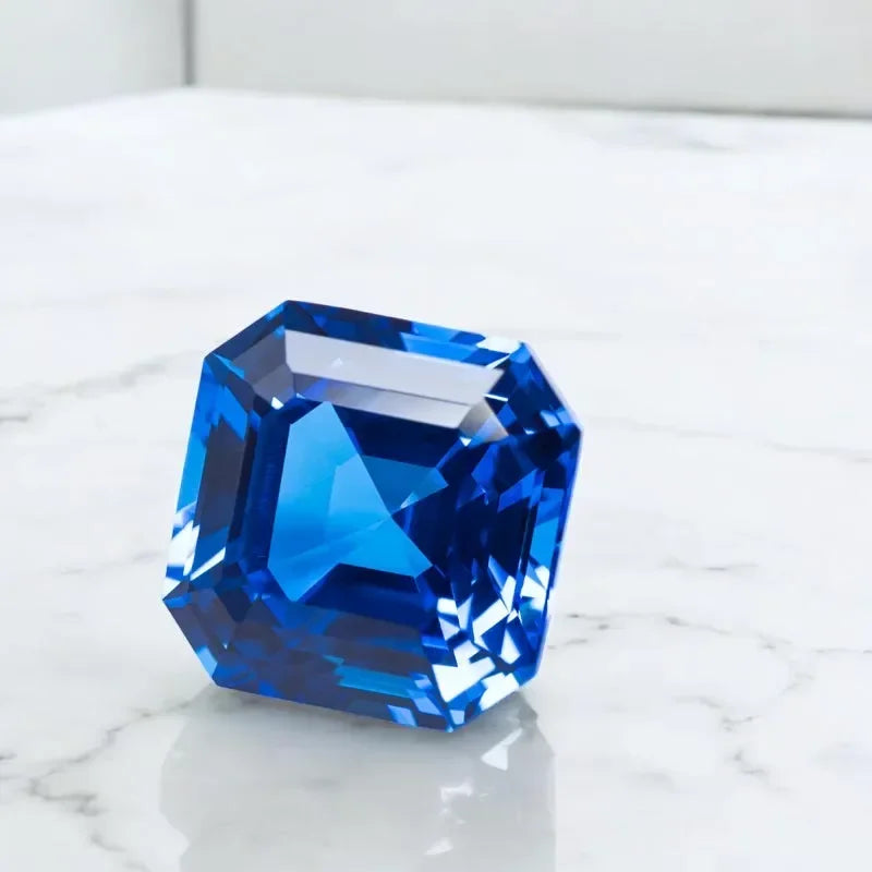 TOPLab Grown Cobalt Spinel Asscher Shape Blue Color Gemstone for DIY Ring Necklace Earrings Making Materials Selectable Certific