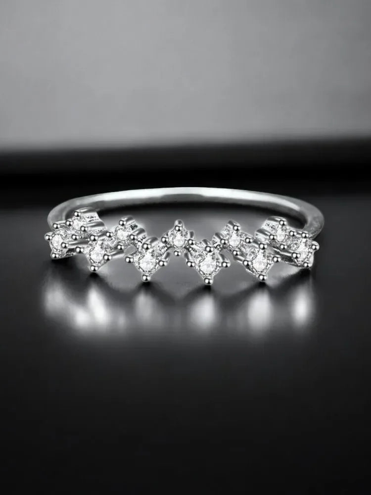 Fashion Hot Sale 925 Sterling Silver Moissanite Ring VVS1 D-color Women's Fashion Simple Trendy Wave For Women Premium Jewelry