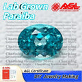 Lab Grown Paraiba Oval Gemstone for DIY Jewelry Making Inlay Ring Necklace AGL Certificate Lab Created Paraiba Tourmaline