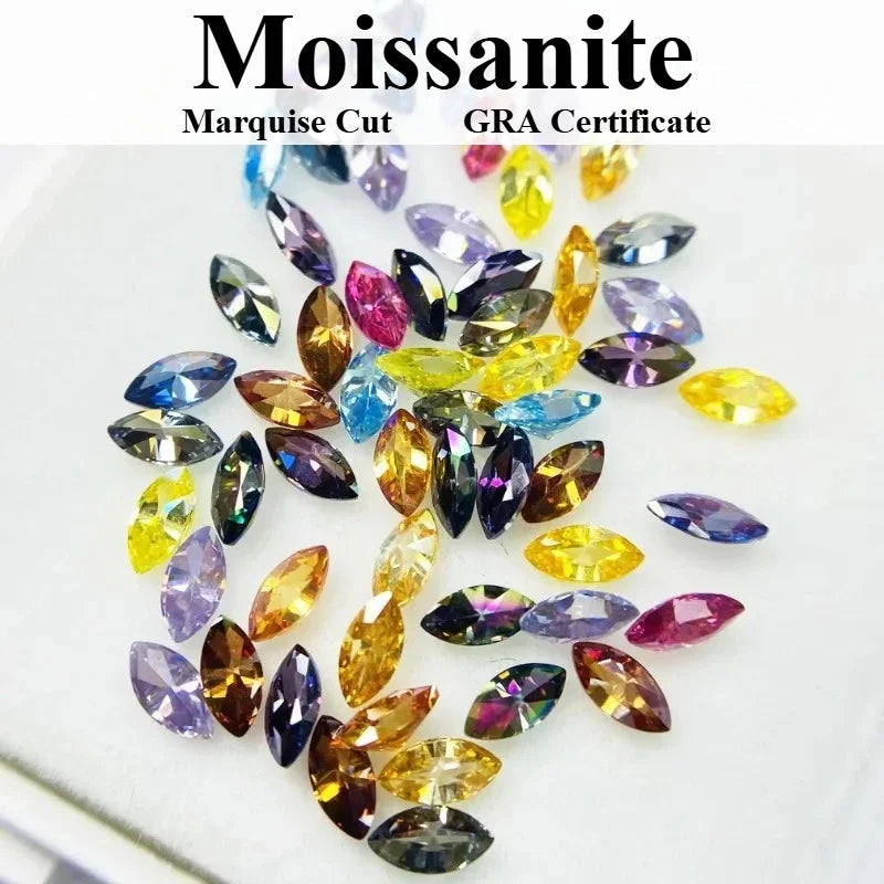 Moissanite Marquise Cut VVS1 with Certificate High Quality Loose Gemstones for Custom Jewelry Making