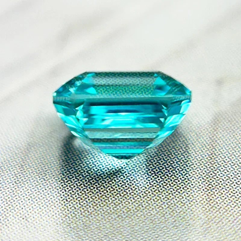 Lab Grown Paraiba Asscher Cut Gemstone for DIY Jewelry Making Ring Necklace Bracelet Inlay Lab Created Paraiba Tourmaline for