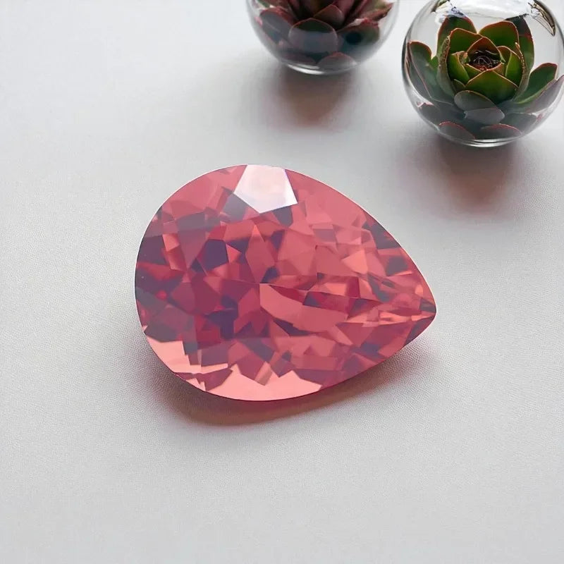 A- High Quality Lab Grown Padparadscha Pear Cut Fire Lotus Color Charms Jewelry Making Main Materials Selectable AGL Certificate
