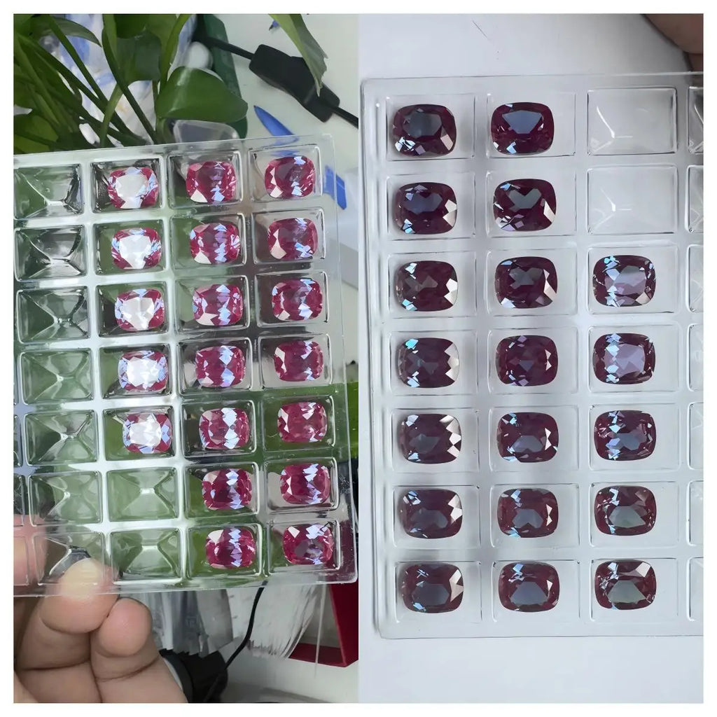 Alexandrite Rectangular Cushion VVS1 Color Changing Stone Lab Grown Gem DIY Chamrs Jewelry Making Materials with Certificate