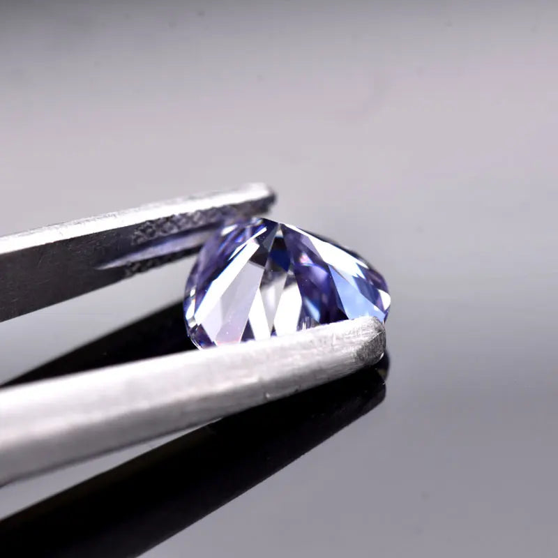 Moissanite VVS1 Artificial Stone Lavender Color Heart Cut with Certificate Factory Outlet