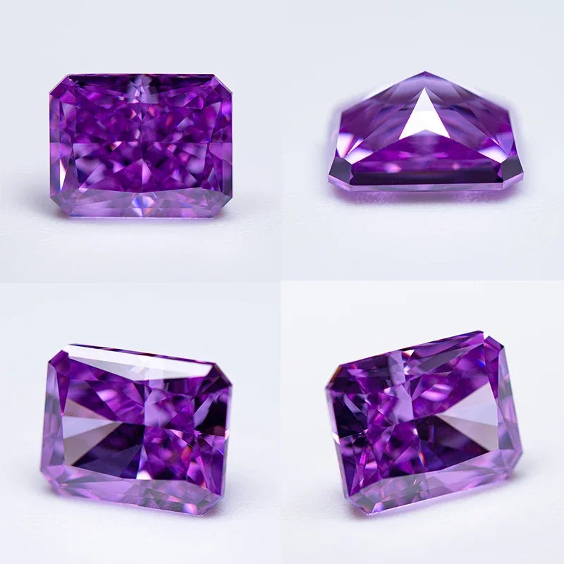 Cubic Zirconia Radiant Crushed Ice Cut Rectangle Shape Multiple Colors 4K Cutting 5A+ Quality CZ Zircon Gemstones No Certificate