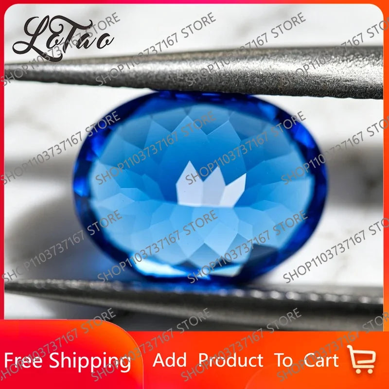 TOPTop Lab Grown Cobalt Spinel Oval Cut Blue Color Gemstone for DIY Ring Necklace Earrings Making Materials Selectable Certifica