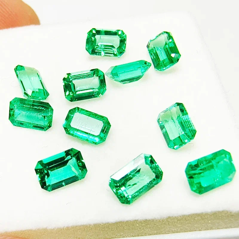 Laboratory Columbia Emerald Small Size 4x6mm Emerald Cut for Charms Jewelry Making DIY Ring Necklace Earrings Main Materials