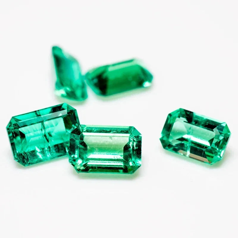 Laboratory Columbia Emerald Small Size 4x6mm Emerald Cut for Charms Jewelry Making DIY Ring Necklace Earrings Main Materials