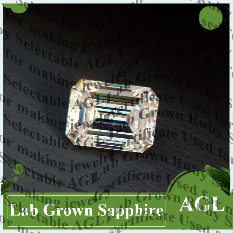 Emerald Cut Moissanite Stone VVS1 Rainbow Green Color Certificate Artificial Gemstone DIY Jewelry